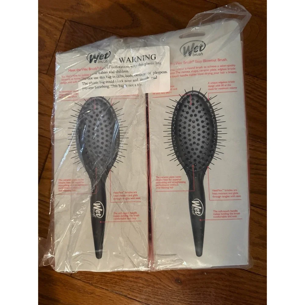 Wet Brush Set - 2 black Easy‎ Blowout Brush Blow Dry - new